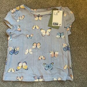 New Butterfly Print Toddler Top